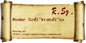 Roder Szókratész névjegykártya